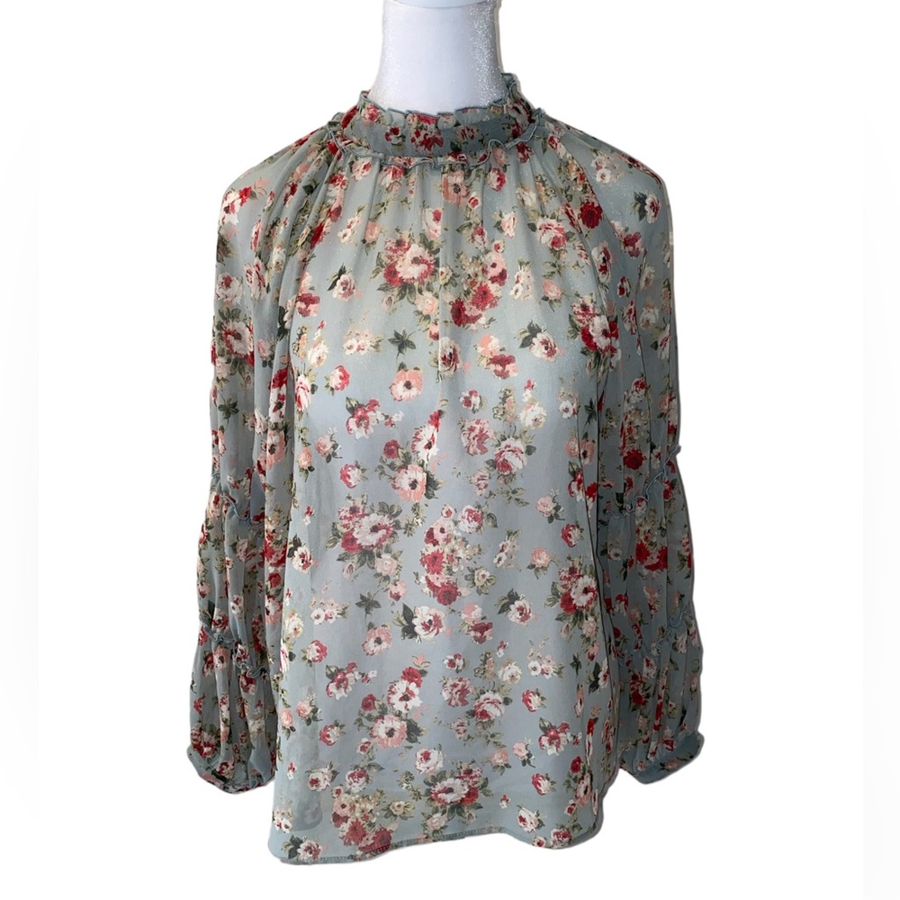 ZARA Floral Long Sleeve Top Size S